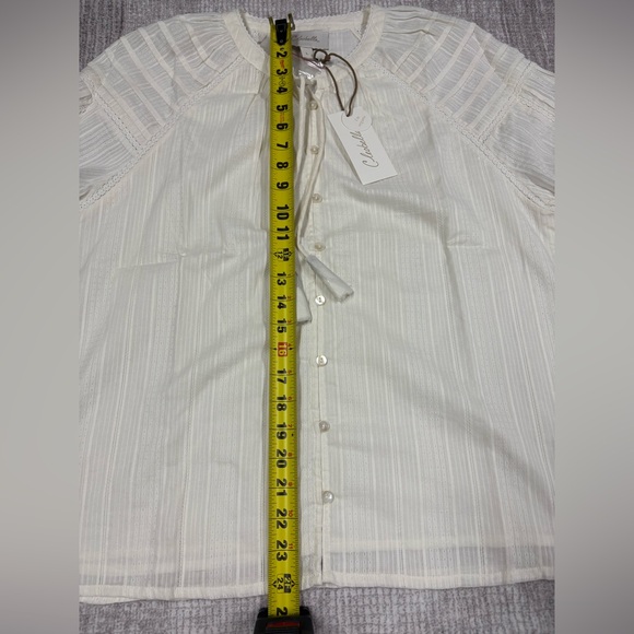 NWT Cleobella by Anthropologie Organic Cotton Peasant Top Women’s Size L Cream - Picture 5 of 12
